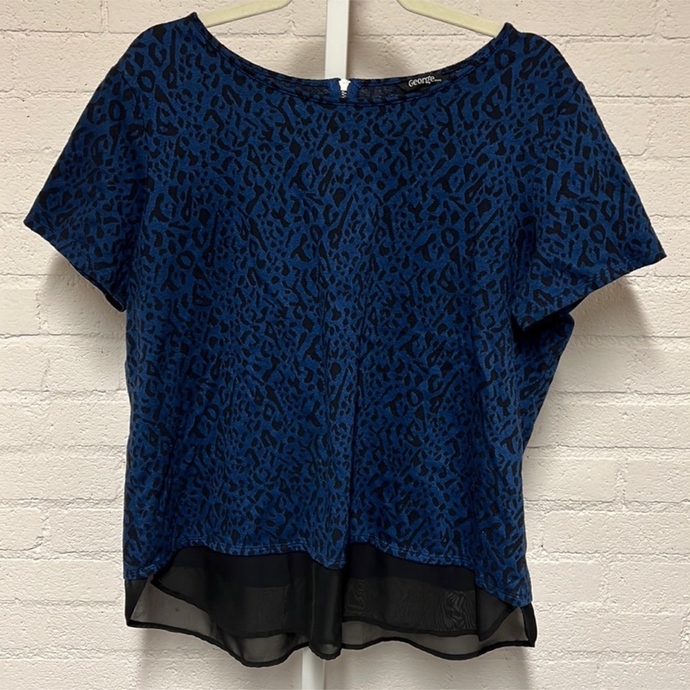 GEORGE | Leopard Print Shirt Mesh Hem